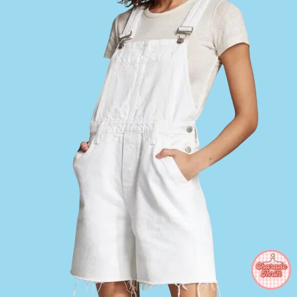 Denim Forum Pants - Denim Forum x Aritzia White Overalls/Shortalls